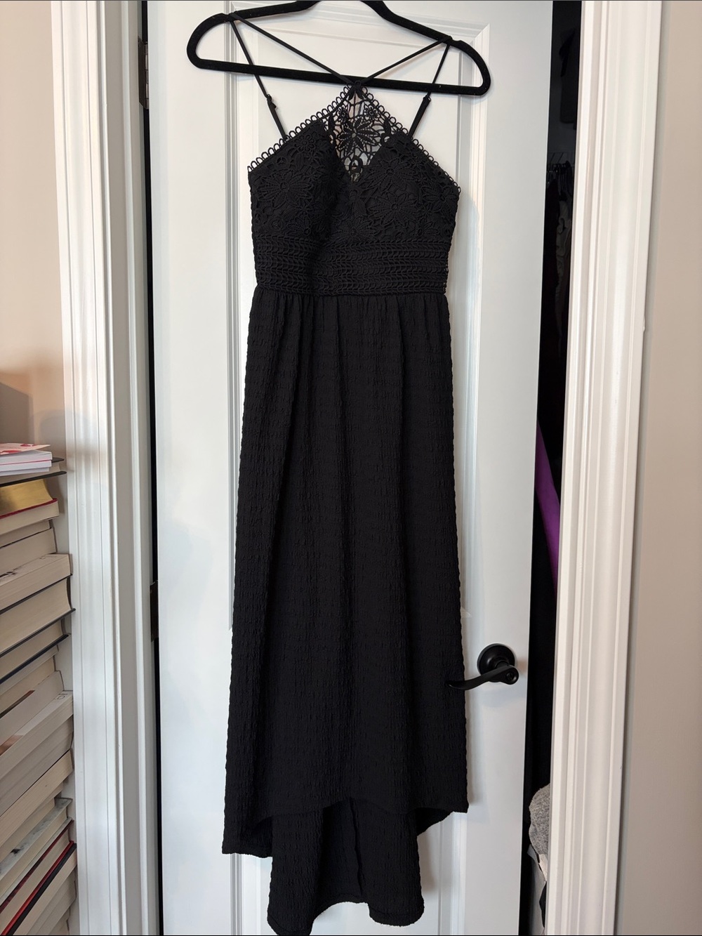 Derek Heart Black Lace High-Low Maxi Dress